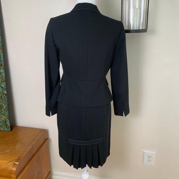 Tahari ASL Petite Sz 4P 2-Piece Skirt Suit w/ Blazer Jacket Black Office Career - Picture 8 of 11